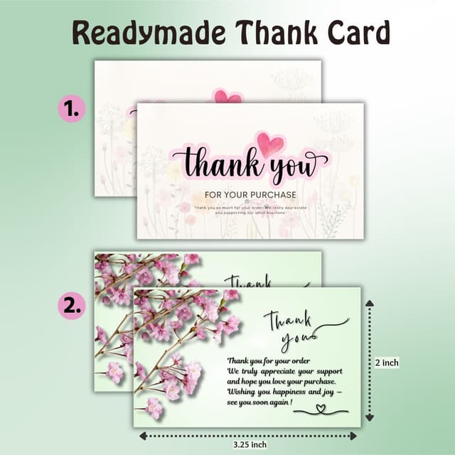 Readymade Thank You Card 3.25 × 2 Inch | Premium Thank You Cards for Small Business in Bangladesh