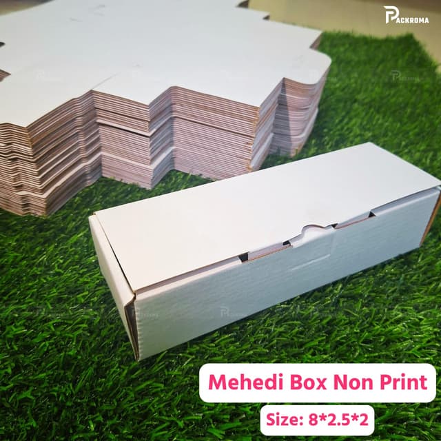 8"×2.5"×2" Mehendi Die-Cut Box – Brown & White Color (8/2.5/2)