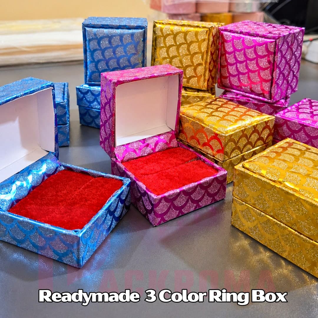 3 Color Ring Box 2"×2"×1.5" – Readymade Jewelry Packaging Box (Mix Color Set)