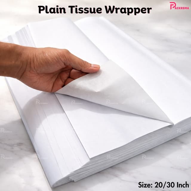 Bashundhara Plain Tissue Wrapper Paper 20×30 Inch – White Solid Wrapping Tissue Paper (50 Pcs)